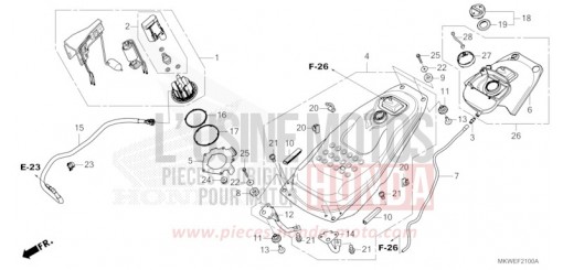 SERBATOIO CARBURANTE/POMPA CARBURANTE NC750XDS di 2025